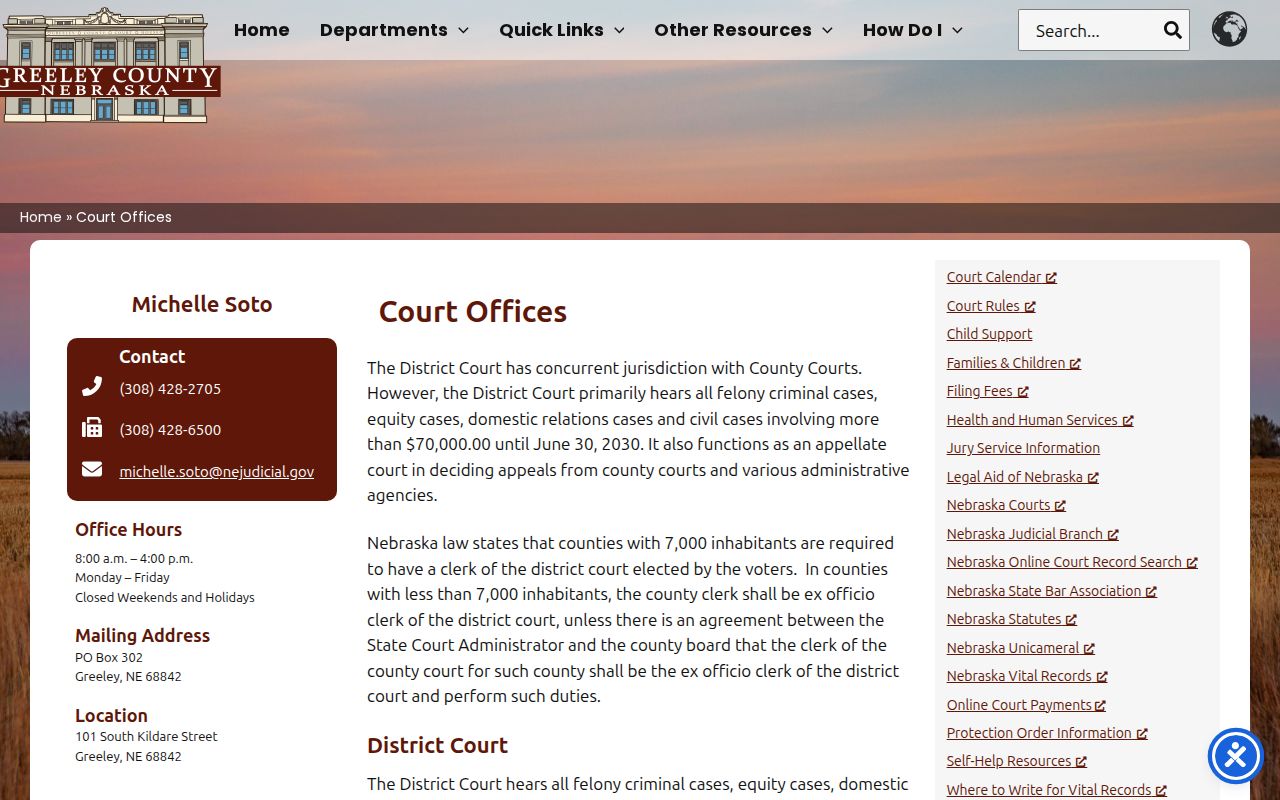 Greeley Center warrant search local court office
