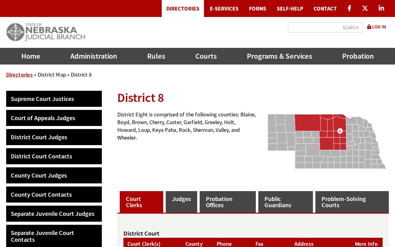 Greeley County warrant lookup District 8 court map