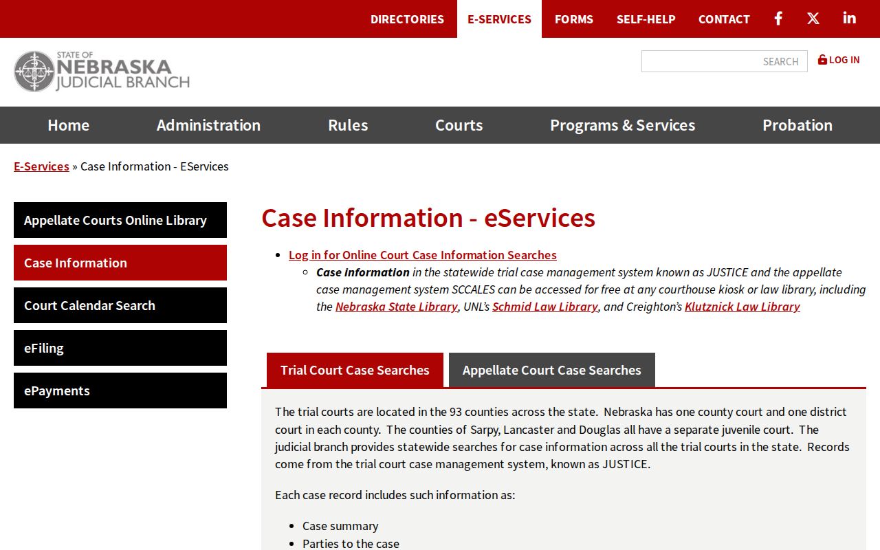 Greeley County warrant lookup Nebraska JUSTICE scope