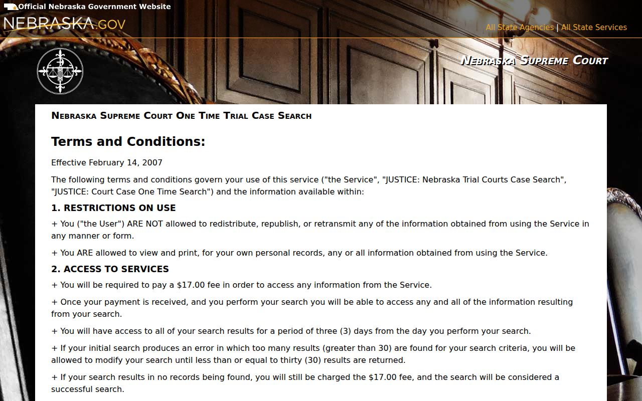 Greeley County warrant lookup one-time Nebraska JUSTICE search terms